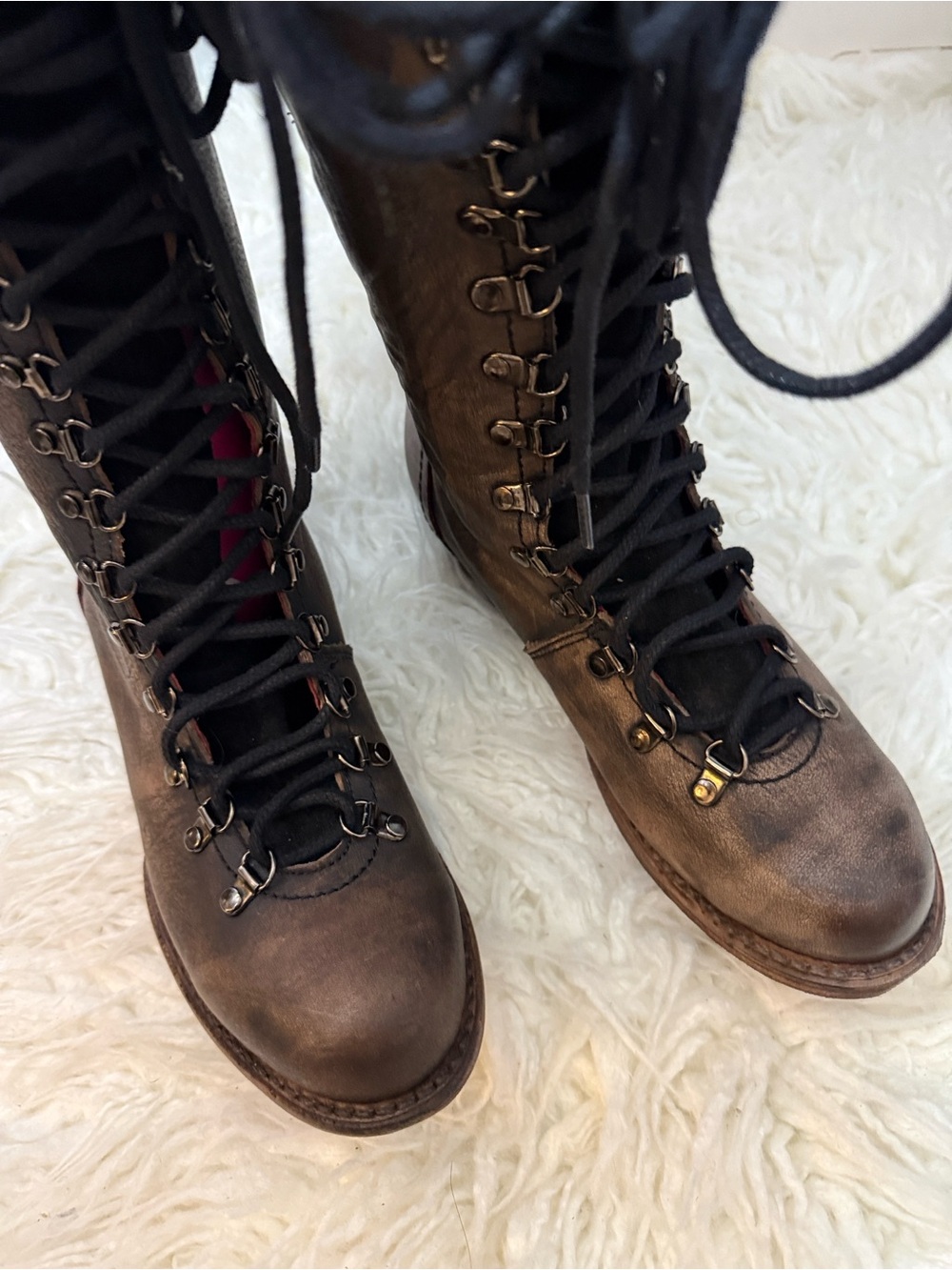 Freebird Raphael Tall Lace-Up Leather Boots in Dark Brown size 9 - Picture 5 of 9